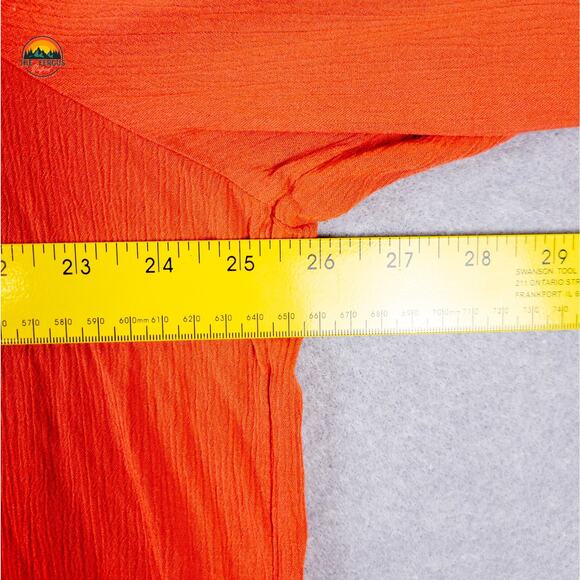 Torrid Blouse Top Orange Crinkle Gauze Embroidered Keyhole Plus Women's Size 2X - Picture 5 of 9